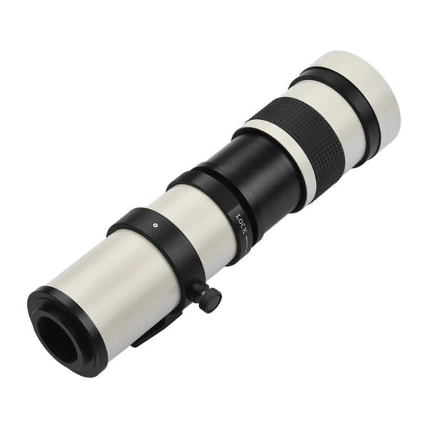Kameran teleobjektiivi, 420-800 mm polttoväli, manuaalinen tarkennus,VALKOINEN