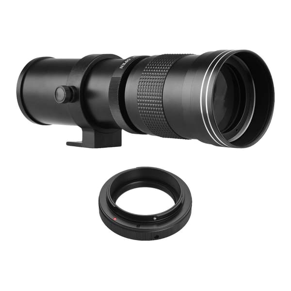 Kamera Telefoto Zoomobjektiv, 420-800mm brännvidd, Manuell fokus,svart