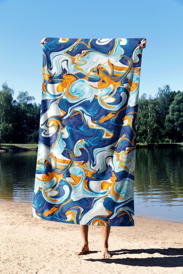Strandhåndkle flytende marmor 70