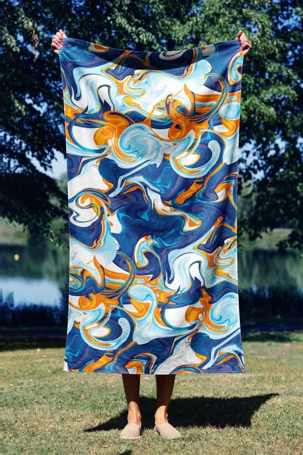 Strandhåndkle flytende marmor 70