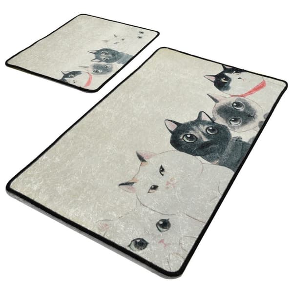 Bademattesett (2 deler) Angry Cats Djt