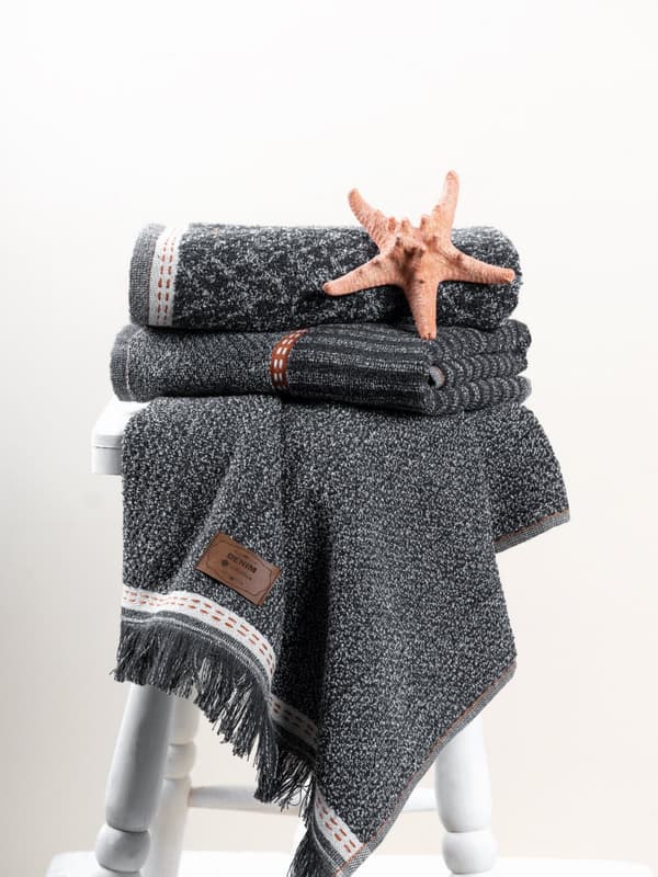 Håndklesett (3 deler) Denim - antrasitt