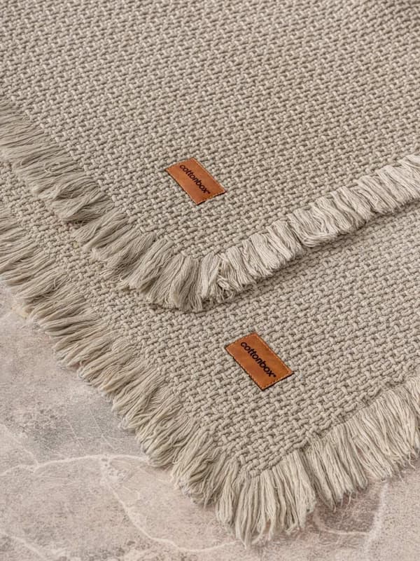 Bademattesett (2 stk) Badeteppe - Beige