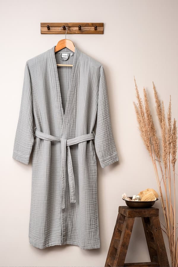 Unisex badekåbe Kimono - Grå