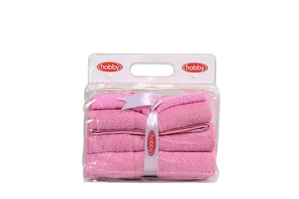 Håndklædesæt (3 stk.) Regnbue - Pink