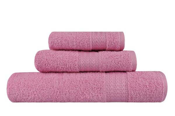 Håndklædesæt (3 stk.) Regnbue - Pink