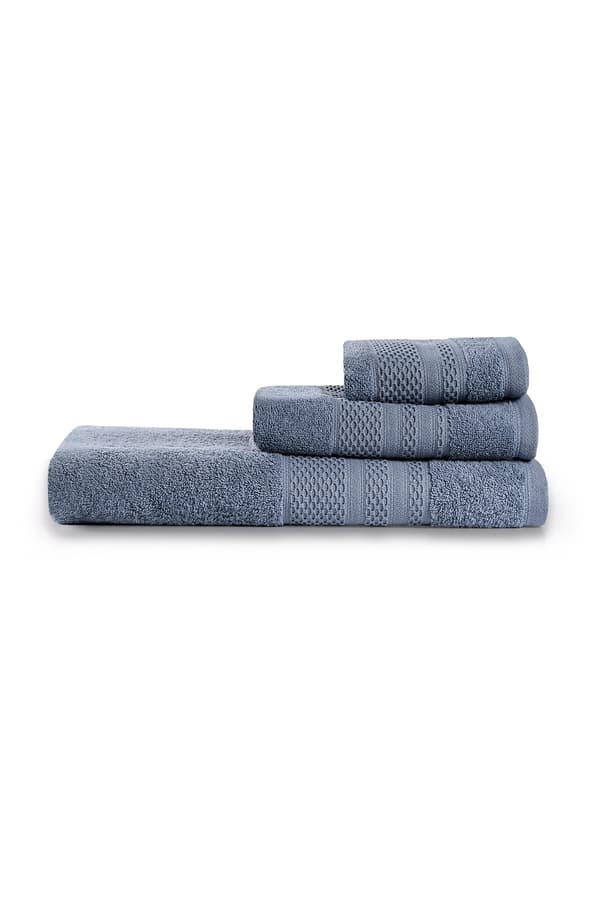Handduksset (3 delar) Piramit - Indigo Blue