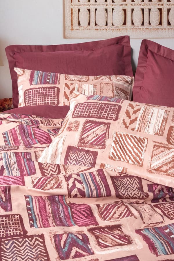 Ranforce Single Quilt Cover Set Estilıo - Claret Red