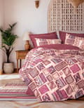 Miniatyrbild 1 av 2: Ranforce Single Quilt Cover Set Estilıo - Claret Red