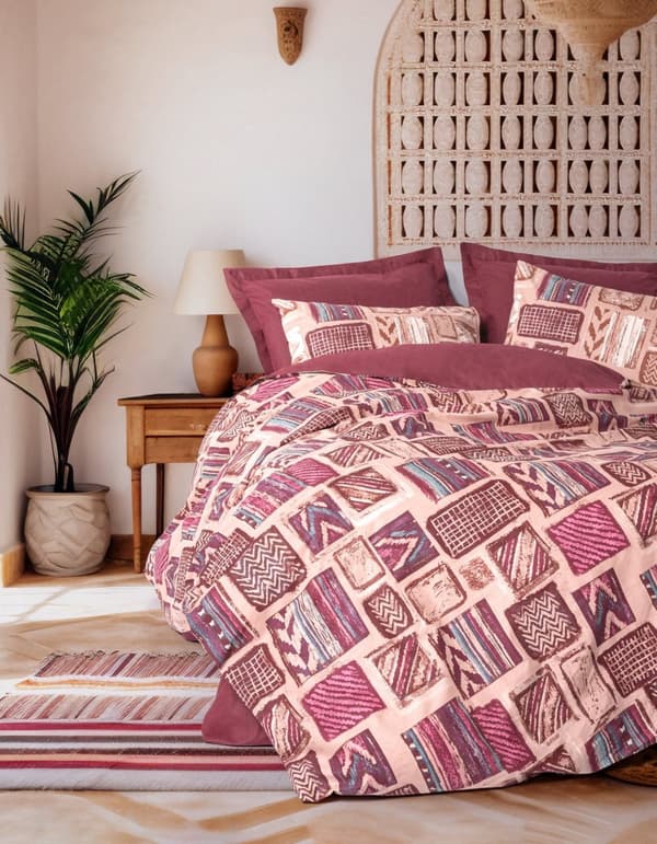 Ranforce Single Quilt Cover Set Estilıo - Claret Red