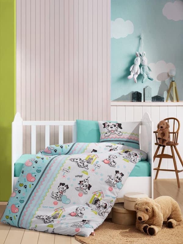 Ranforce Baby Quilt Cover Set Dalmaçyalı v2 - Mint
