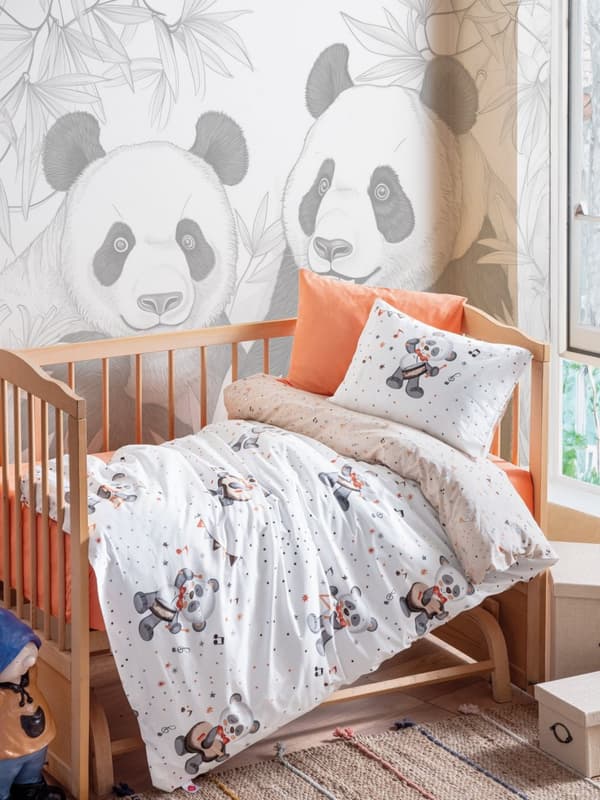 Ranforce Baby Quilt Cover Set Musico - Orange