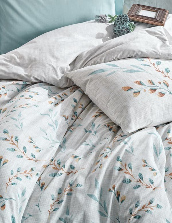Ranforce Single Quilt Cover Set Lendell - Mint