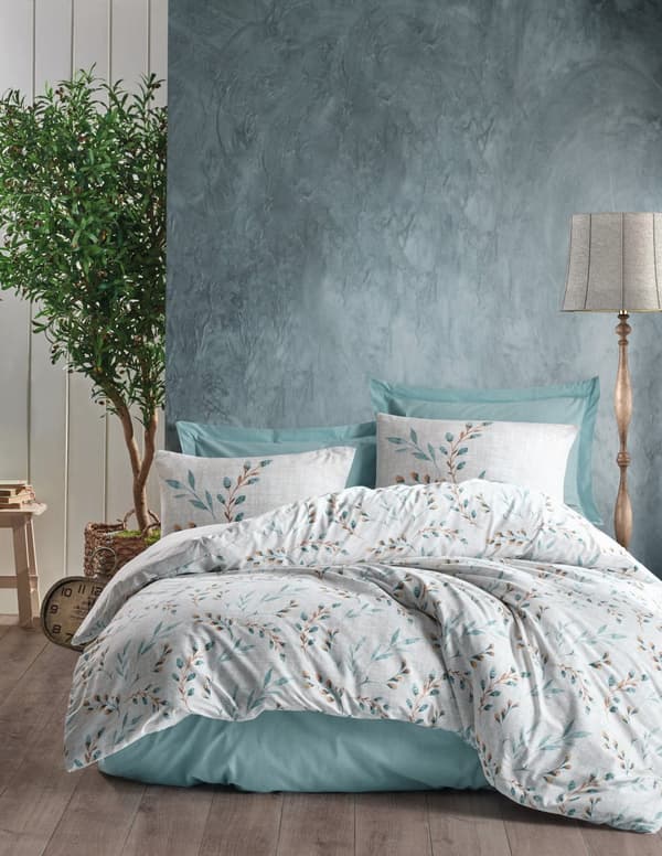 Ranforce Single Quilt Cover Set Lendell - Mint