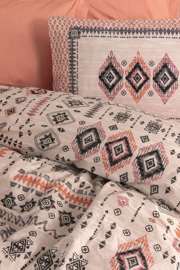 Ranforce Single Quilt Cover Set Kateri - Salmon