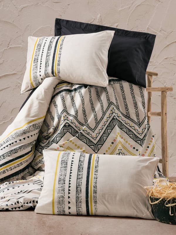 Ranforce Single Quilt Cover Set Elvira - Svart