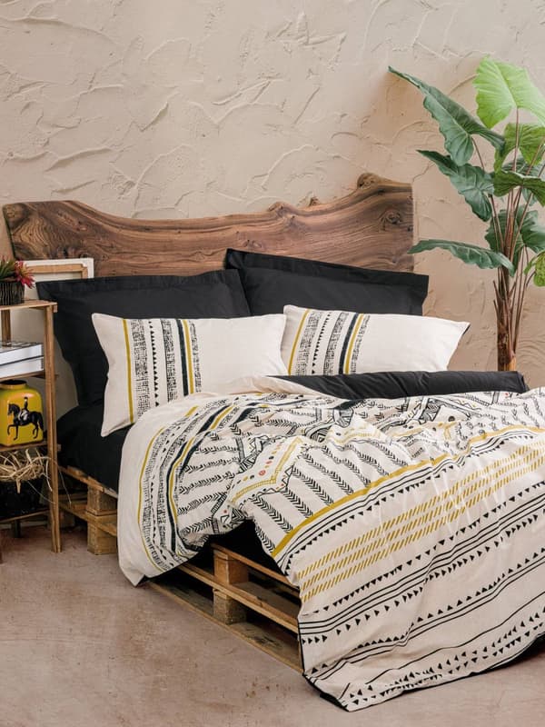 Ranforce Single Quilt Cover Set Elvira - Svart