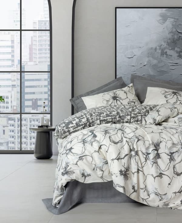 Ranforce Single Quilt Cover Set Hilaris - Antracit