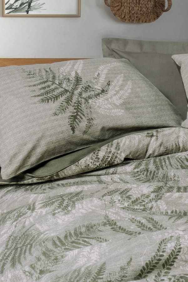 Ranforce Single Quilt Cover Set Frond - Khaki