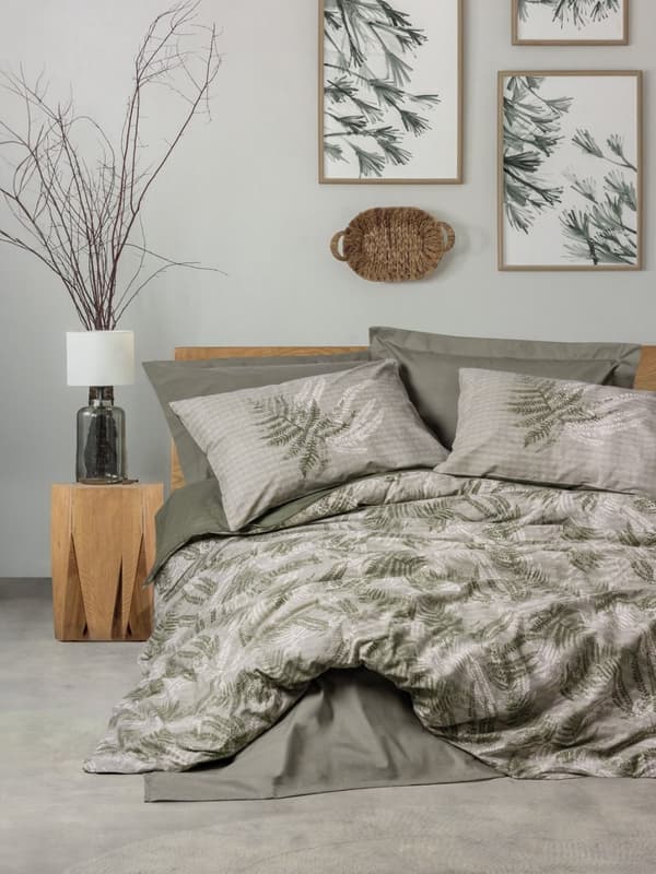 Ranforce Single Quilt Cover Set Frond - Khaki