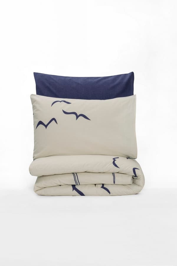Ranforce Single Quilt Cover Set Larum - Mørkeblå