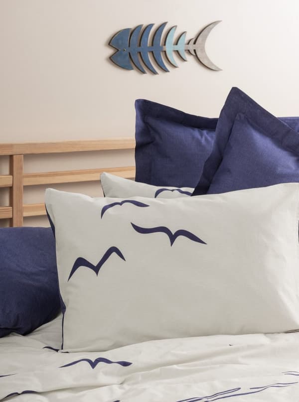 Ranforce Single Quilt Cover Set Larum - Mørkeblå