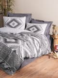 Miniatyrbillede 1 af 3: Ranforce Single Quilt Cover Set Delos - Antracit