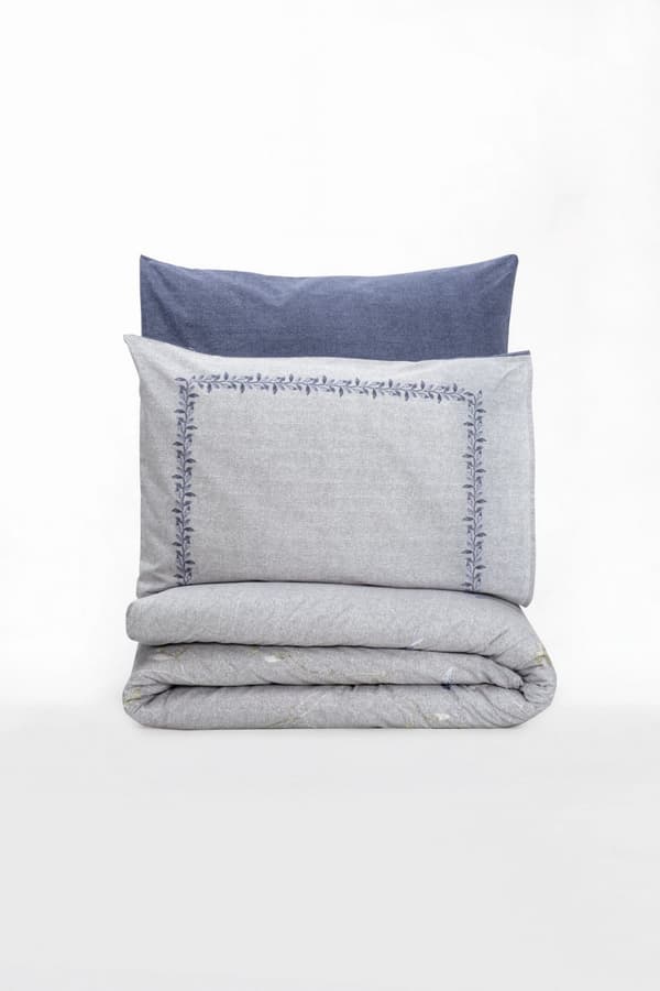 Ranforce Single Quilt Cover Set Nitsa - Mørkeblå