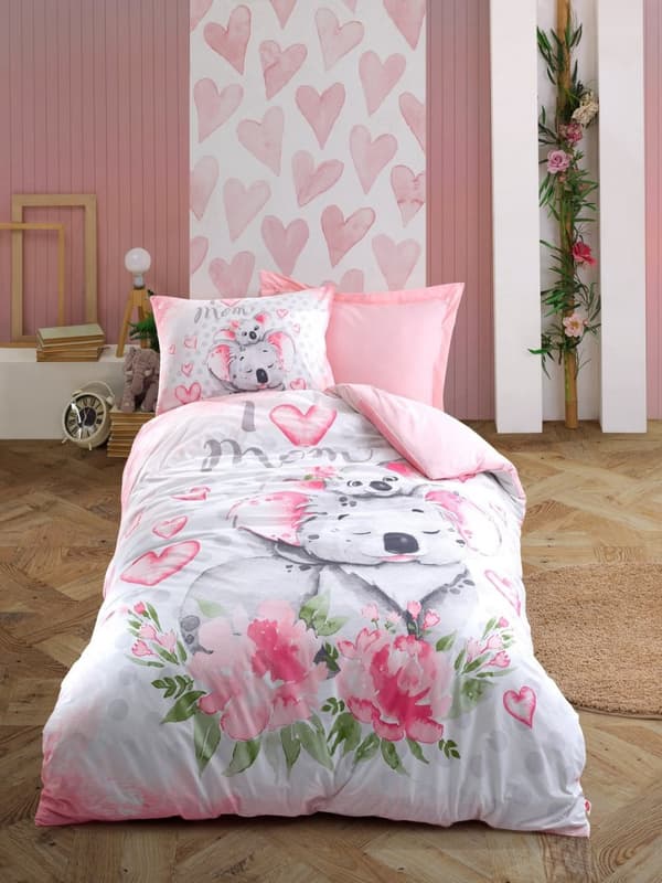 Ranforce Young Quilt Cover Set Koala - Rosa