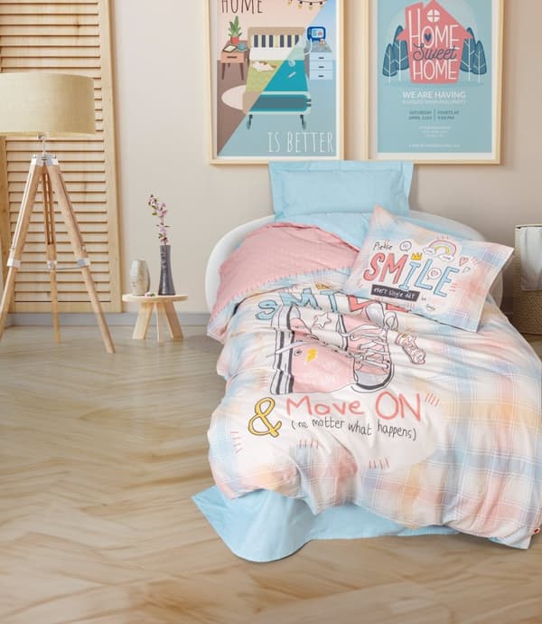 Ranforce Young Quilt Cover Set Smile - Mint