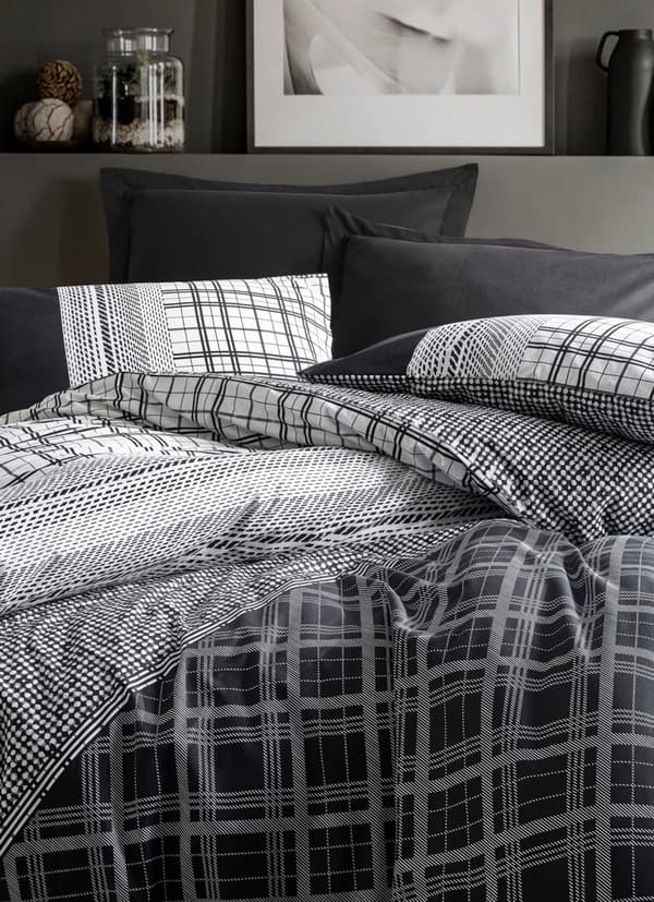 Ranforce Single Quilt Cover Set Carlos - Svart