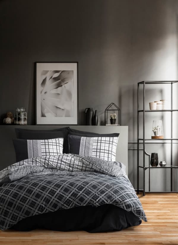 Ranforce Single Quilt Cover Set Carlos - Svart