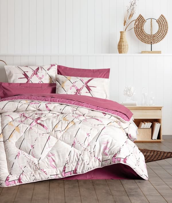 Ranforce Single Quilt Cover Set Renata - Plomme