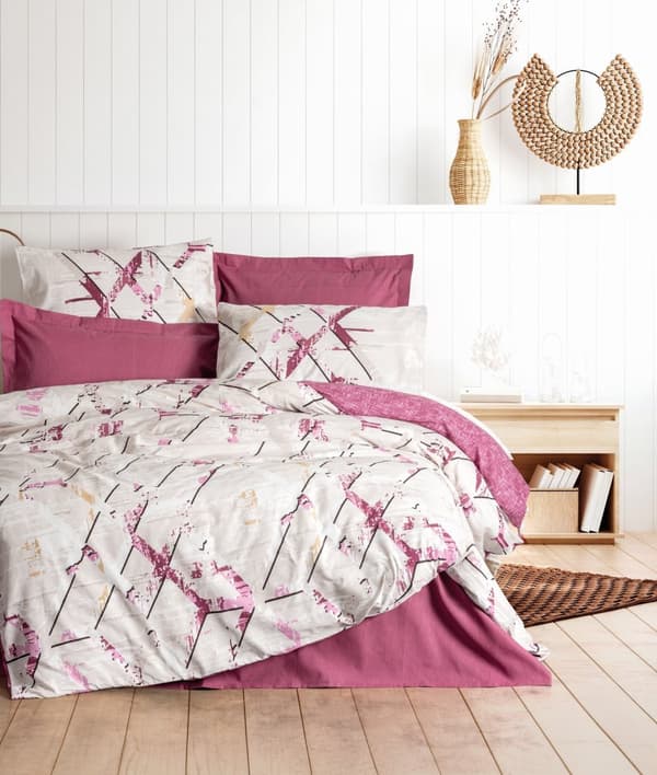 Ranforce Single Quilt Cover Set Renata - Plomme