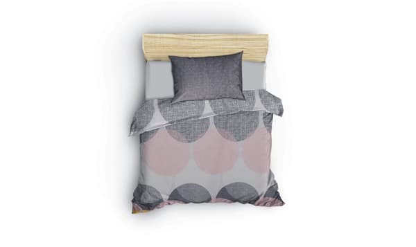 Ranforce Single Quilt Cover Set Leron - Grå