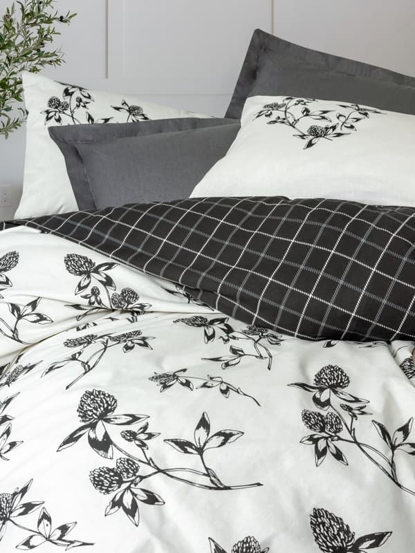 Ranforce Single Quilt Cover Set Ohia - Antracit