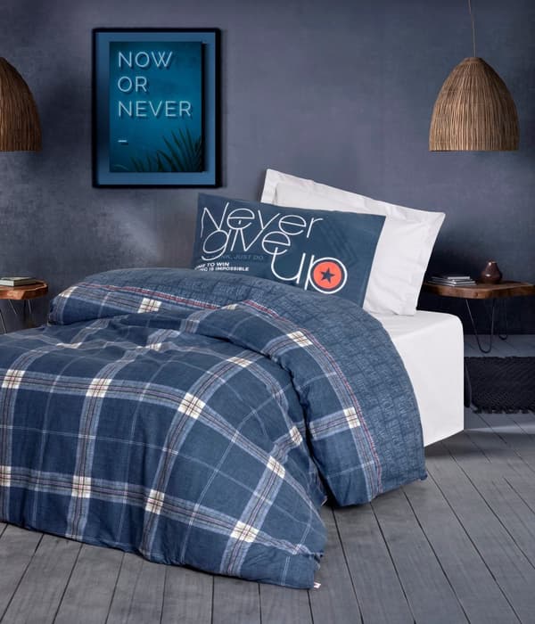 Ranforce Young Quilt Cover Set Given - Grå v2