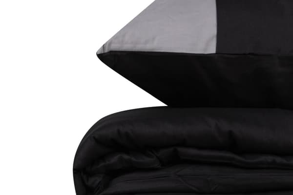 Ranforce Single Quilt Cover Set Vanligt - Svart, Grå