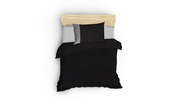 Ranforce Single Quilt Cover Set Vanligt - Svart, Grå