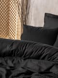 Miniatyrbilde 2 av 2: Ranforce Single Quilt Cover Set Plaid - Svart