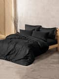 Miniatyrbilde 1 av 2: Ranforce Single Quilt Cover Set Plaid - Svart