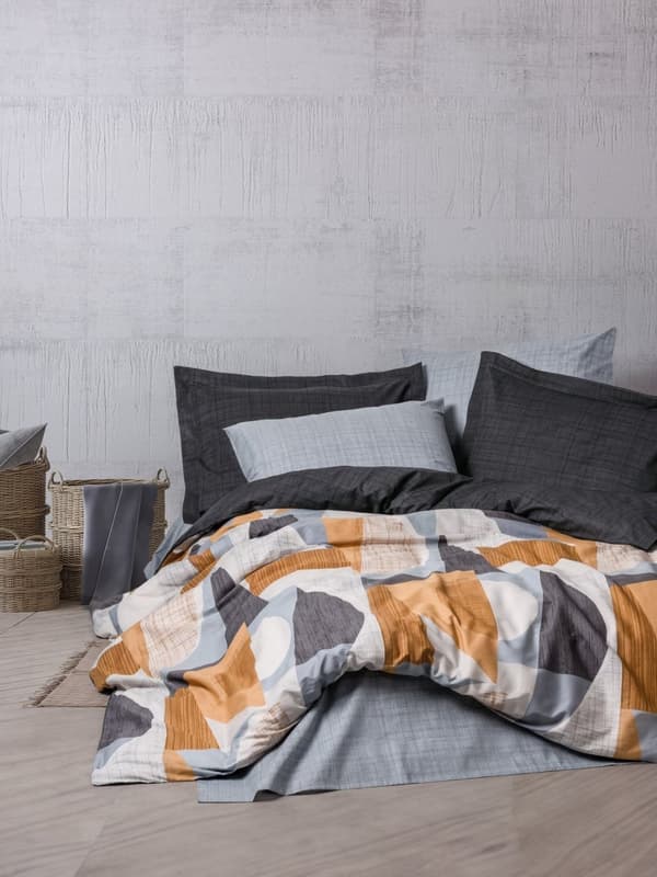 Ranforce Single Quilt Cover Set Giorno - Grå