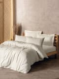 Miniatyrbillede 1 af 2: Ranforce Single Quilt Cover Set Plaid - Creme