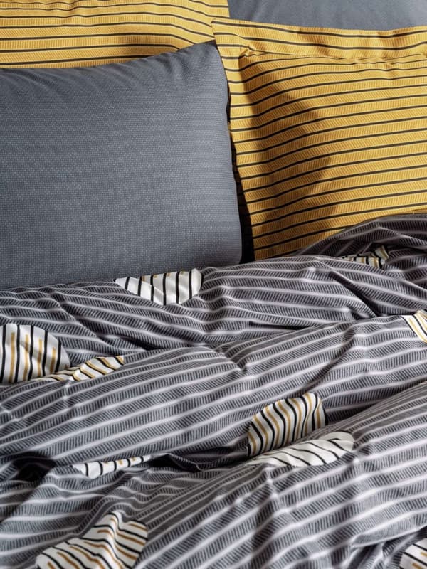 Ranforce Single Quilt Cover Set Strew - Grå