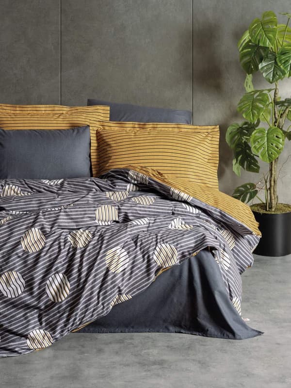Ranforce Single Quilt Cover Set Strew - Grå