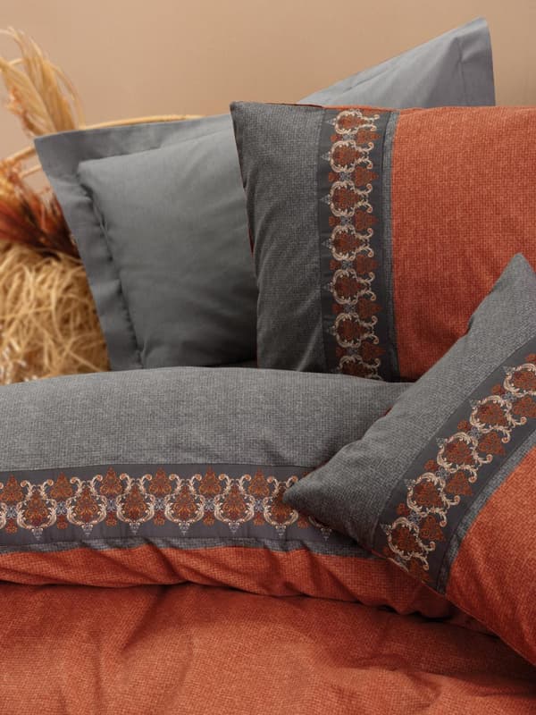 Ranforce Single Quilt Cover Set Tamaya - Kakel Röd