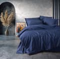 Miniatyrbilde 1 av 2: Ranforce Single Quilt Cover Set Plain - Mørkeblå