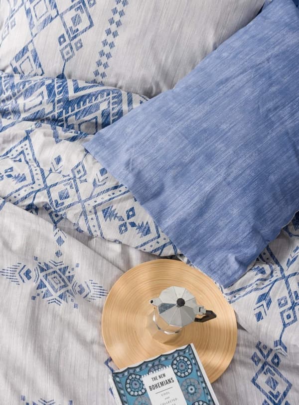 Ranforce Double Quilt Cover Set Cleo - Blå