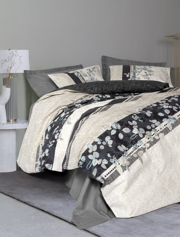 Ranforce Double Quilt Cover Set Lehlare - Antrasitt