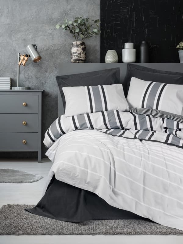 Ranforce Double Quilt Cover Set Nobby - Antrasitt